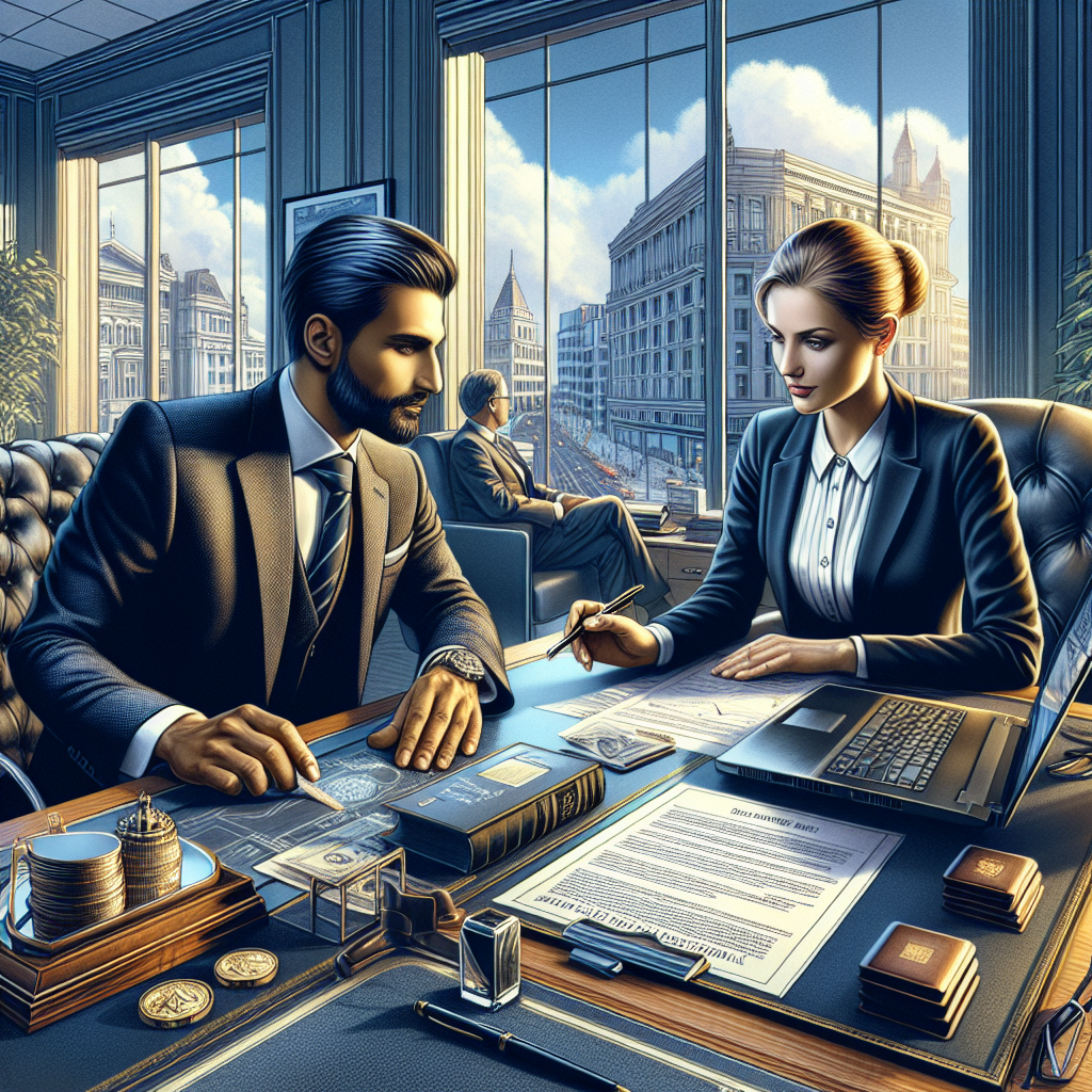 Professional business meeting discussing a secured line of credit.