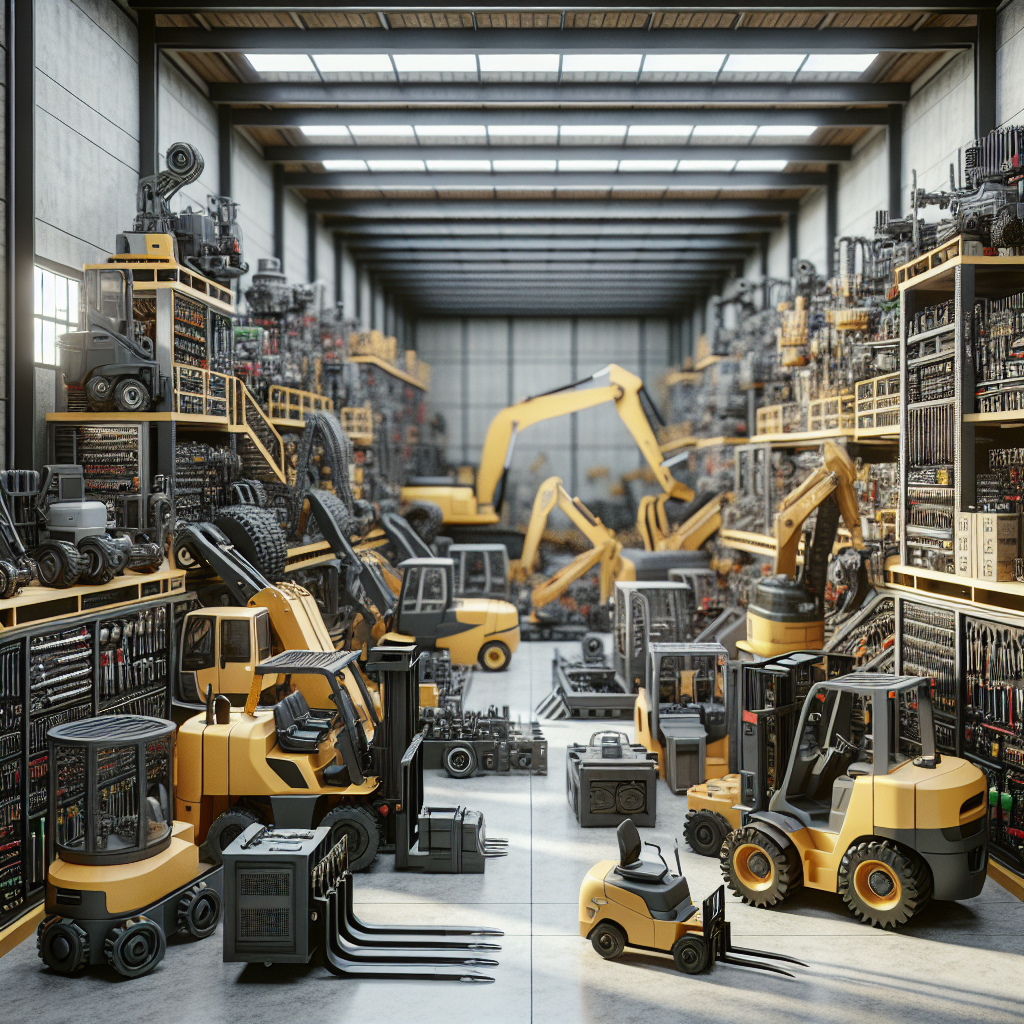 A realistic image of leasing equipment with machinery and tools arranged in an industrial setting.