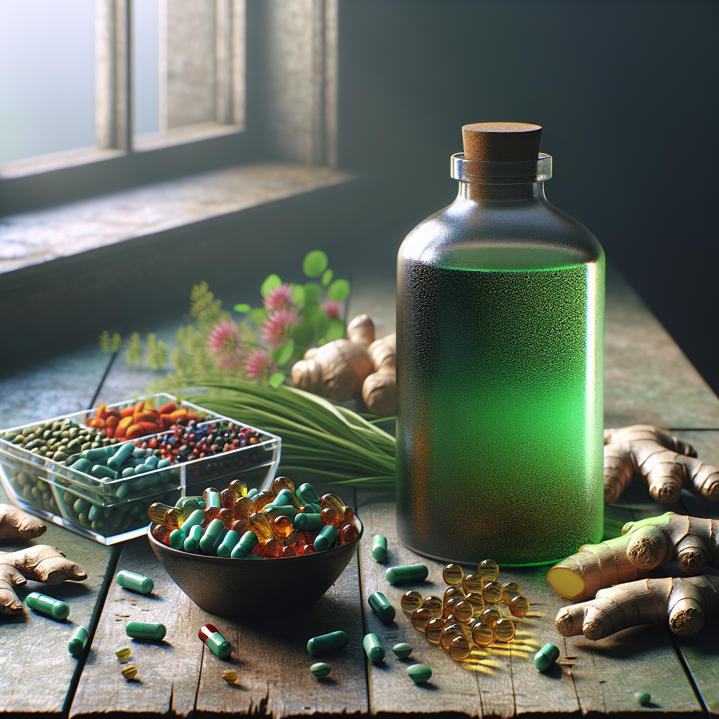 An assortment of colorful alcohol recovery supplements displayed on a wooden table.