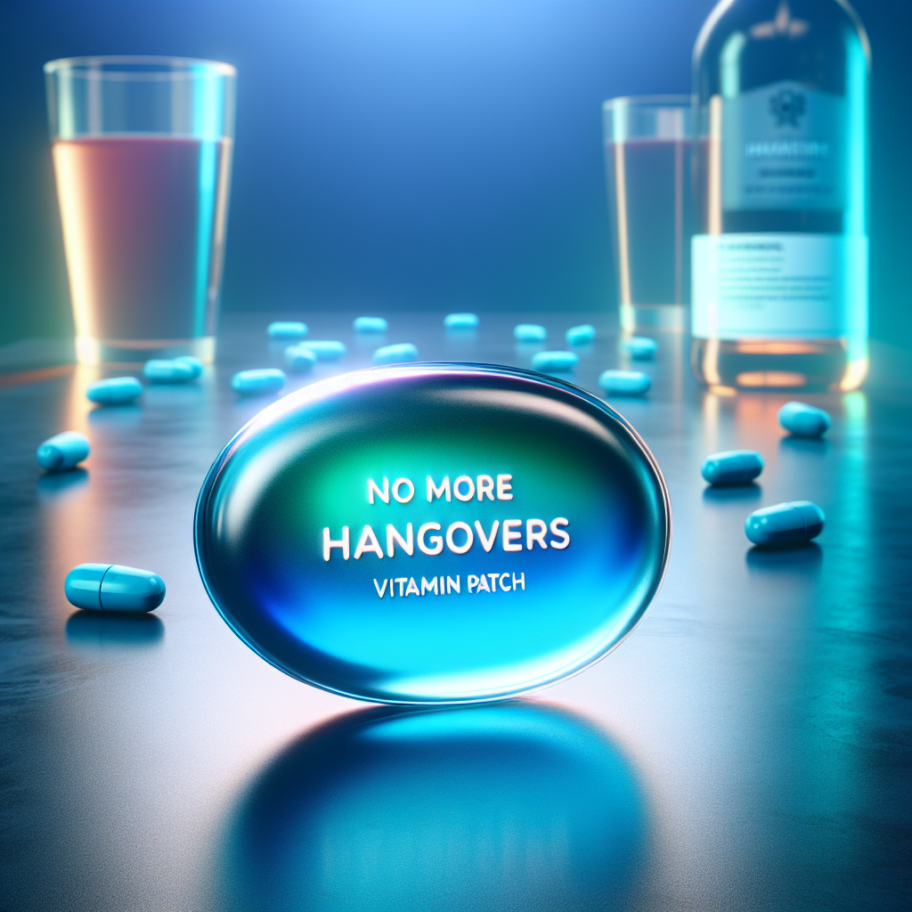 No More Hangovers Vitamin Patch against a minimalistic background.