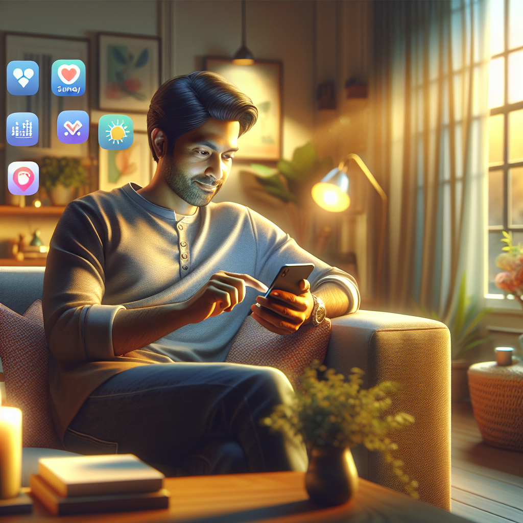 A person using a smartphone in a cozy home setting to explore earning money apps.