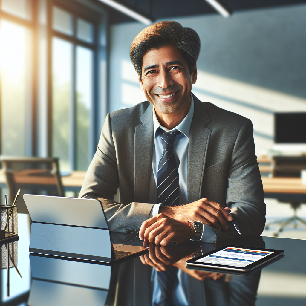 A person sitting at a desk with a laptop, tablet, and smartphone, representing legit money-earning sites.