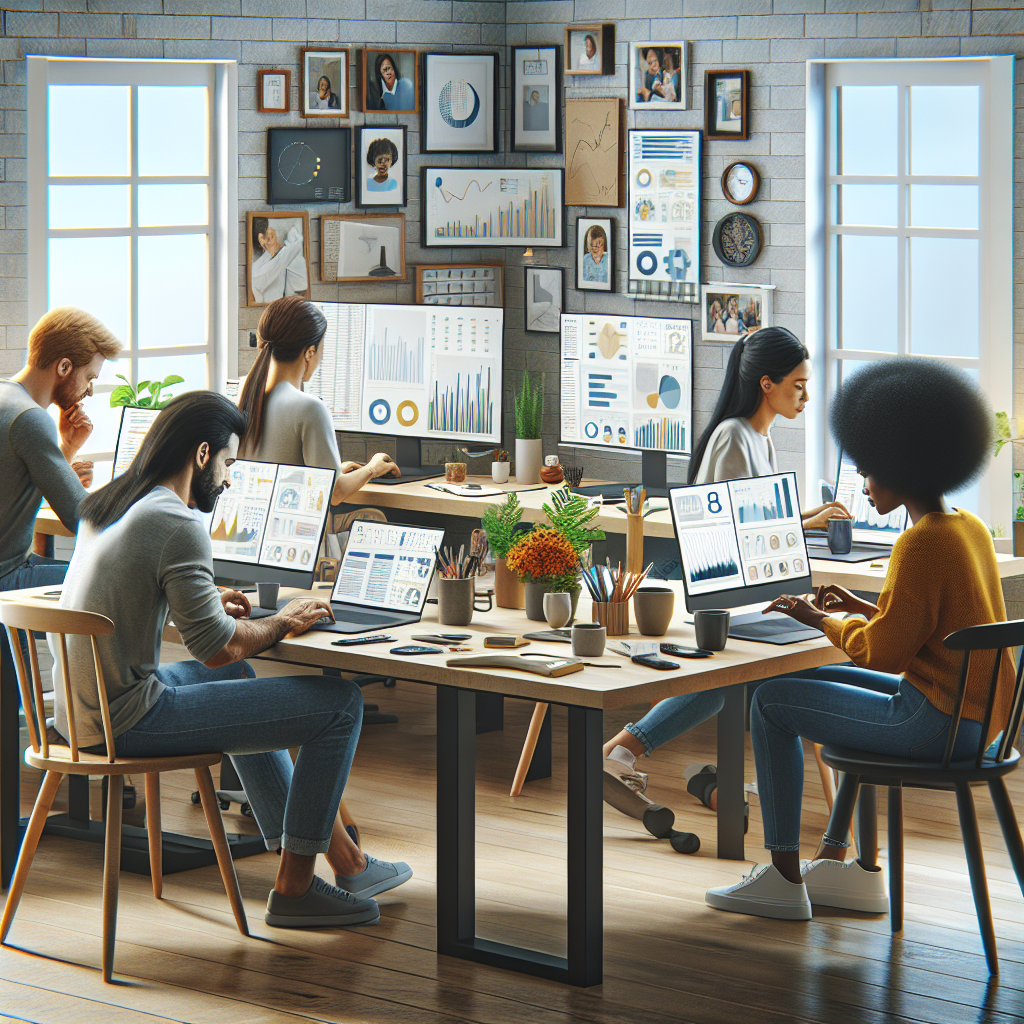 People working on laptops at home, earning cash online, in a realistic home office setting.