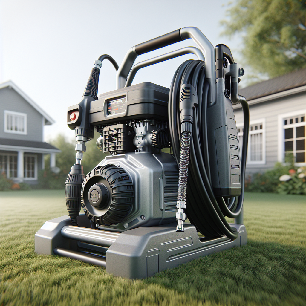 An Excell pressure washer XR2600 in a realistic outdoor setting.
