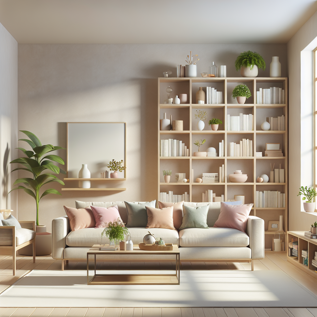 A tidy and organized living room showcasing effective house cleaning techniques.