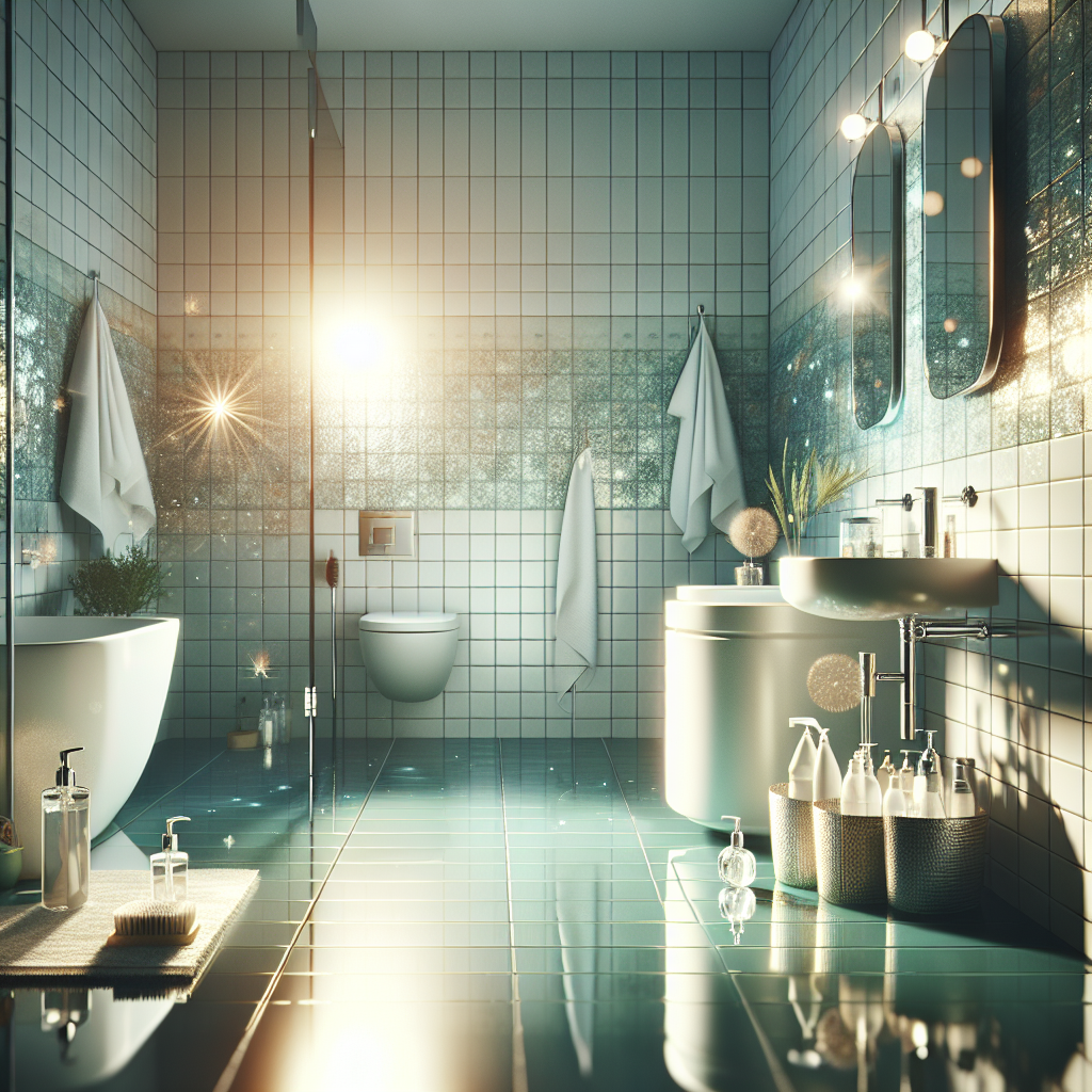 A deeply cleaned, sparkling bathroom with polished sink and bathtub.