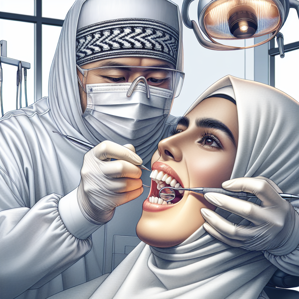 A dental professional performing a deep cleaning procedure on a patient's teeth in a modern dental office.