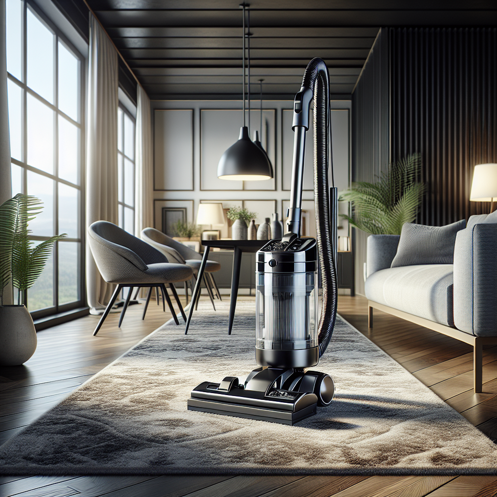 A high-quality vacuum cleaner in a modern living room.