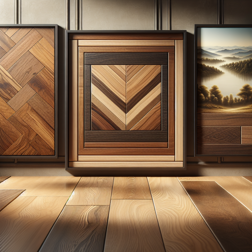 Realistic image of solid hardwood, engineered hardwood, and laminate wood flooring.