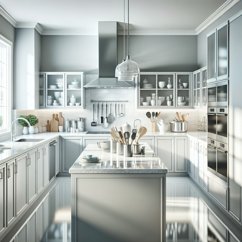 A pristine, modern kitchen symbolizing professional house cleaning services.