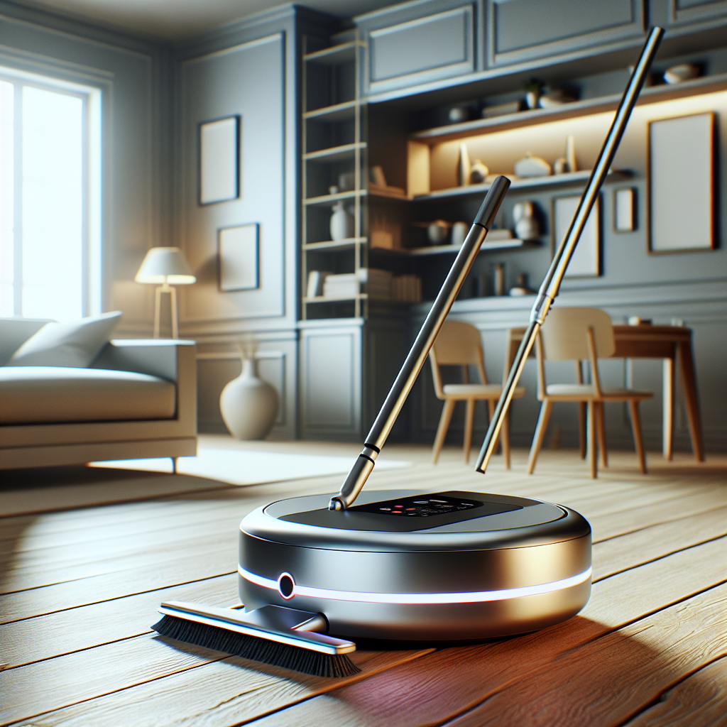 A house cleaning robot operating in a modern Indian home, emphasizing its sleek design and smart functionality.