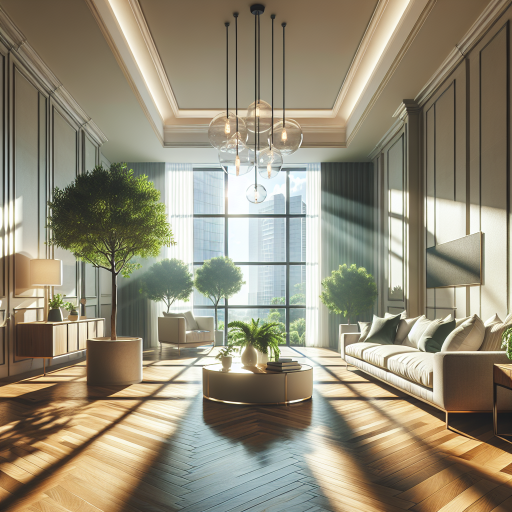 A clean and well-organized living room in Oklahoma City, highlighting the results of house cleaning services.