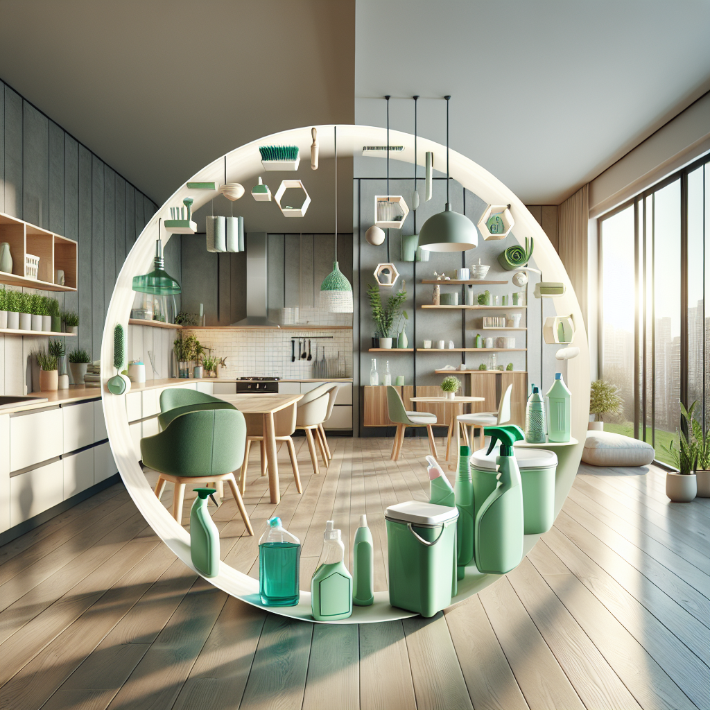 A clean, modern Oklahoma City home interior, highlighting eco-friendly cleaning and tidiness.