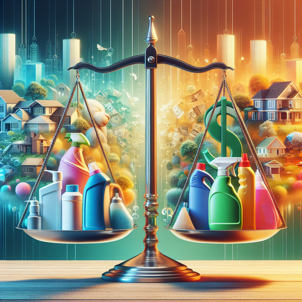 Various elements affecting residential cleaning rates depicted in a realistic image.