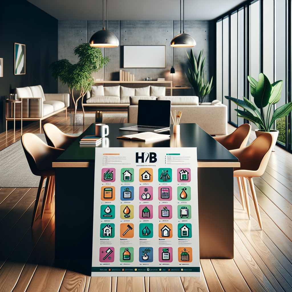 House cleaning price list in a modern home office setting.