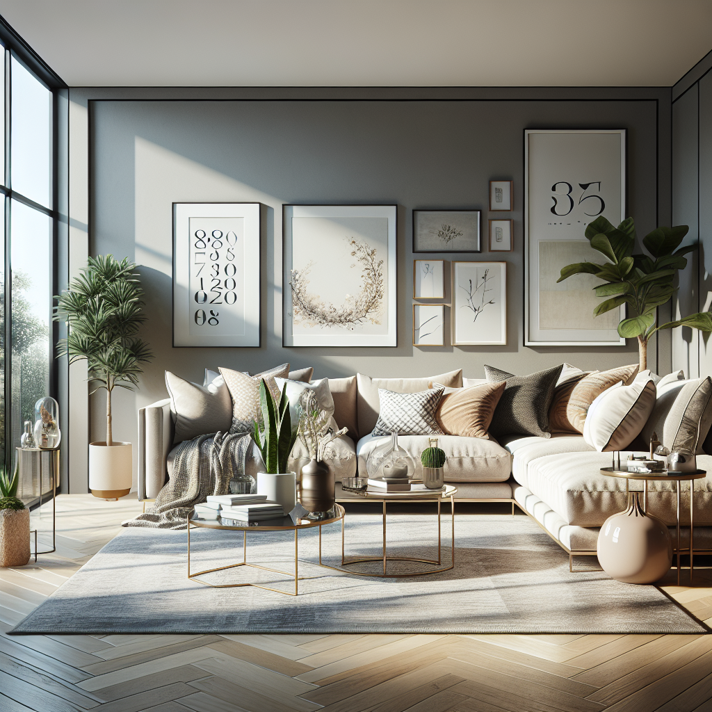 A clean and organized modern living room emphasizing professional house cleaning services.