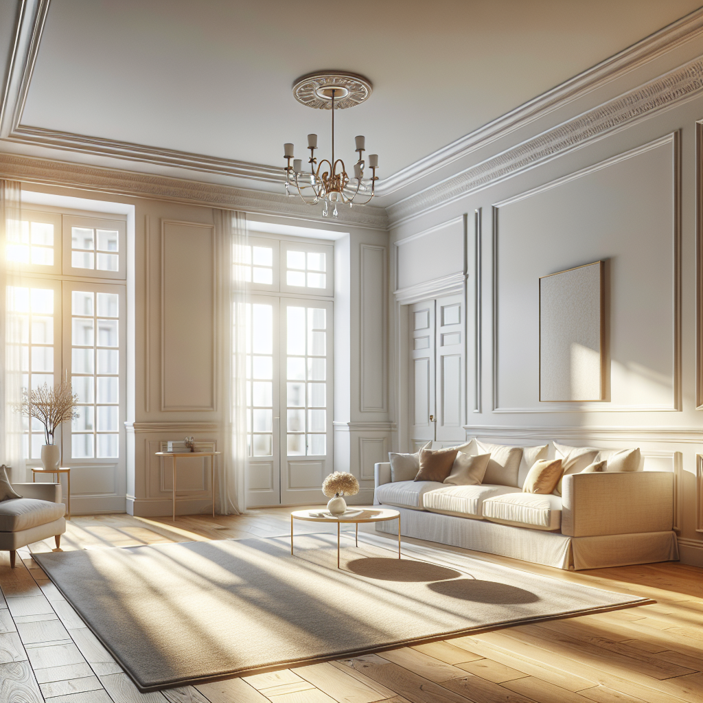 A clean and pristine living room post-renovation.