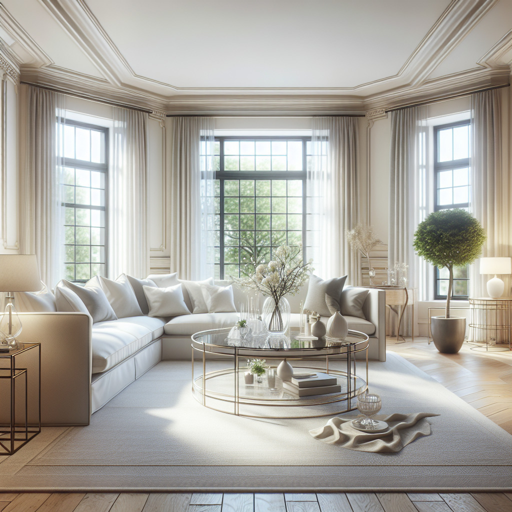 Find Top Household Cleaning Services Near Me Today! 5 A realistic image of a tidy, modern living room filled with sunlight, showcasing a clean and inviting environment.