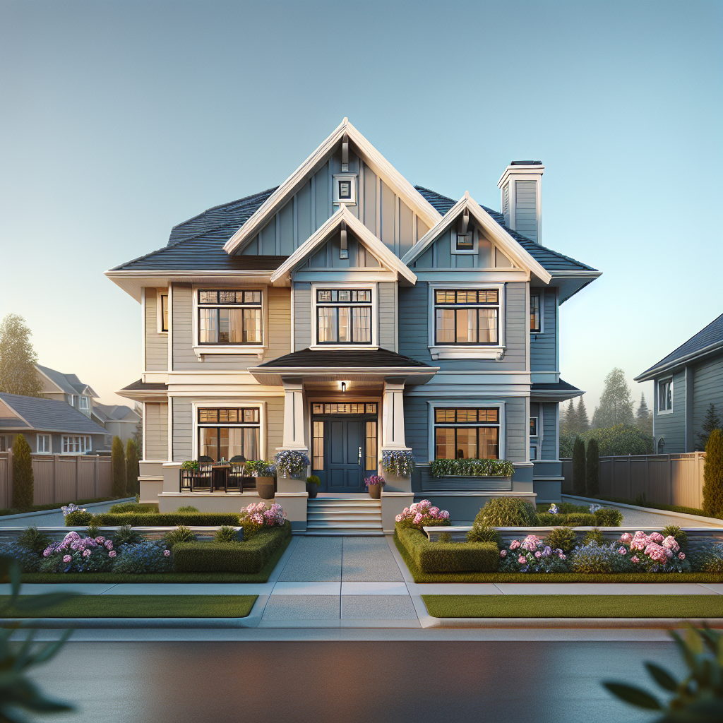 A clean and well-maintained two-story house in Edmonton with a modern design and beautiful landscaping.