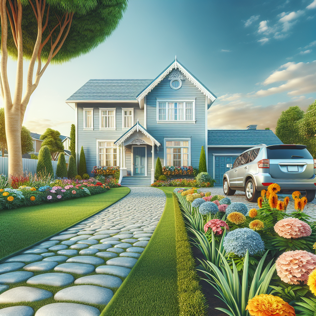 A clean exterior of a house in Edmonton with vibrant colors and greenery.