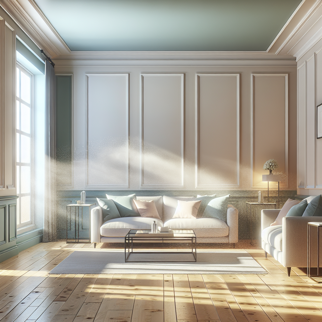 A pristine, deep cleaned room with sunlight streaming through a window, featuring minimal modern furnishings.
