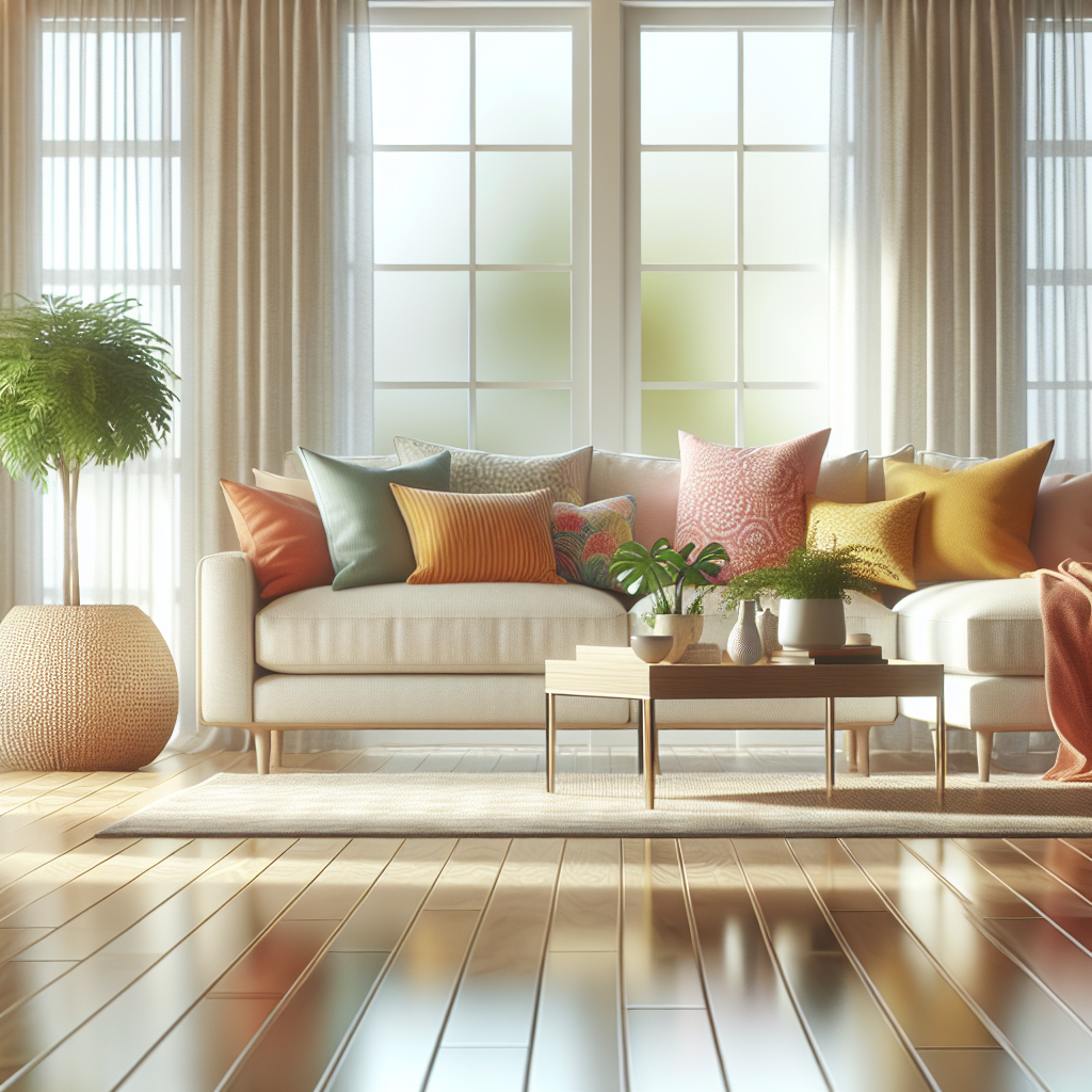A clean and organized living room showcasing deep cleaning.
