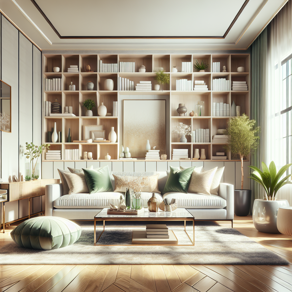A clean and tidy living room with cozy furniture and natural light.