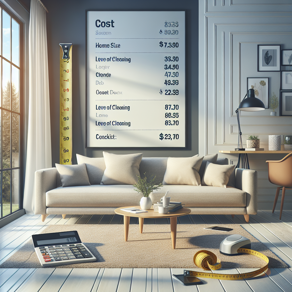 A realistic image of a living room illustrating factors influencing house deep cleaning costs.