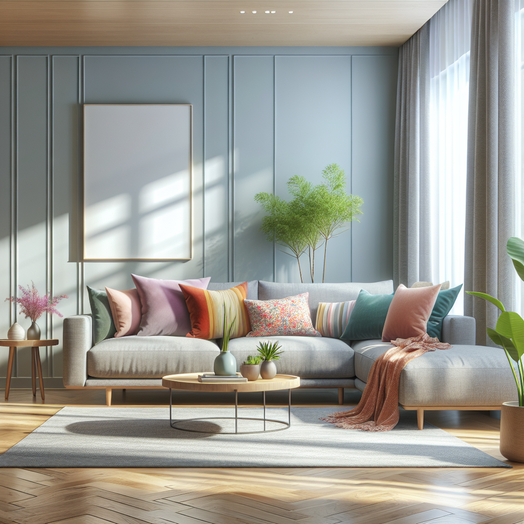 A clean and organized modern living room interior.