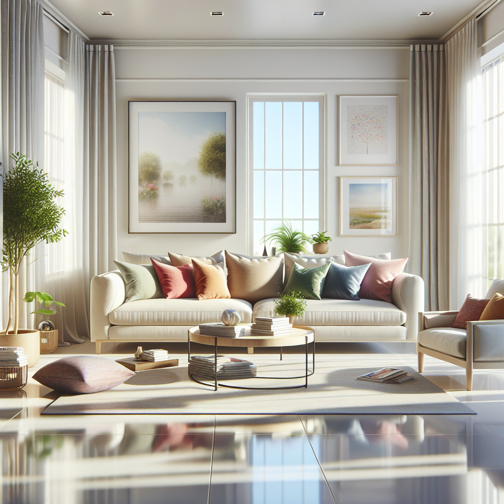 A clean and organized living room showcasing the benefits of house cleaning services.