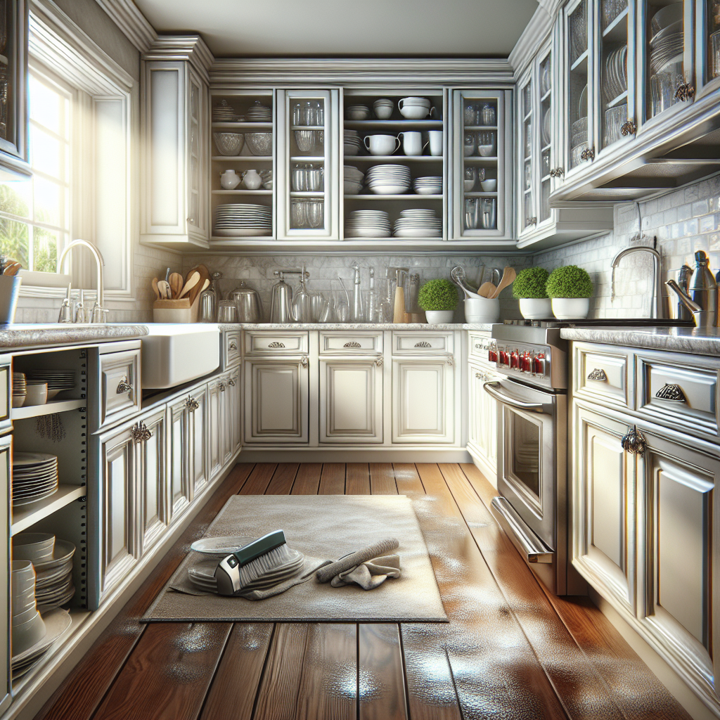 A clean and tidy kitchen after deep cleaning.