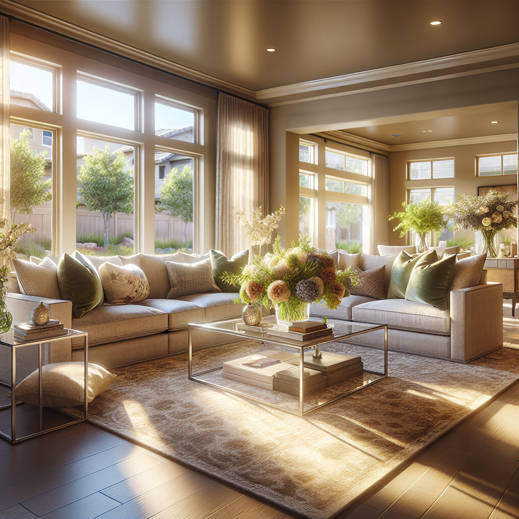 A clean and organized modern living room in Colorado Springs.