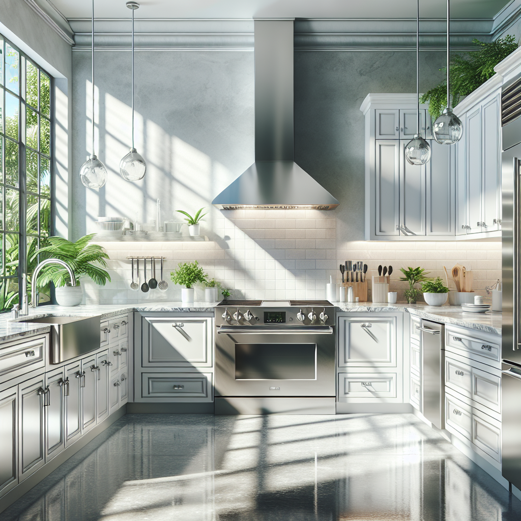 A bright and modern kitchen emphasizing cleanliness and inviting atmosphere.