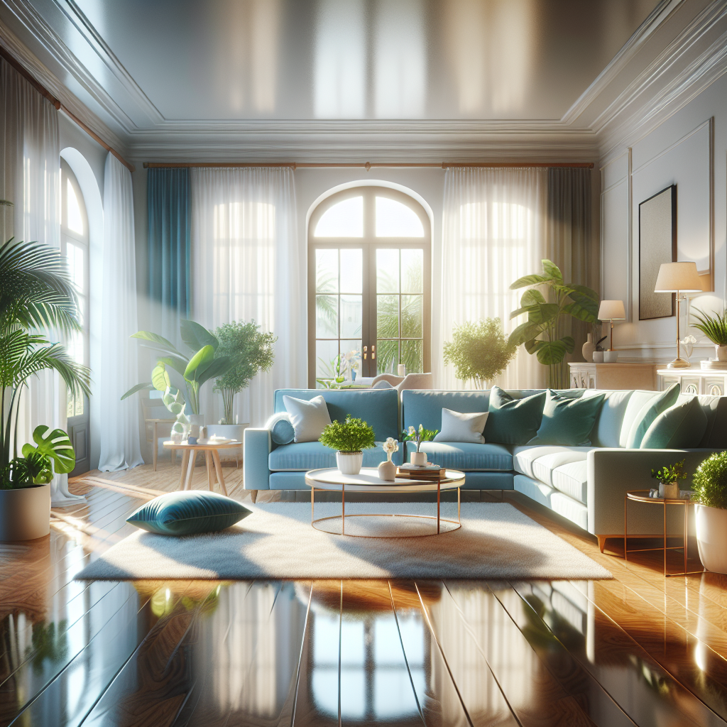 A clean and inviting living room after deep cleaning.