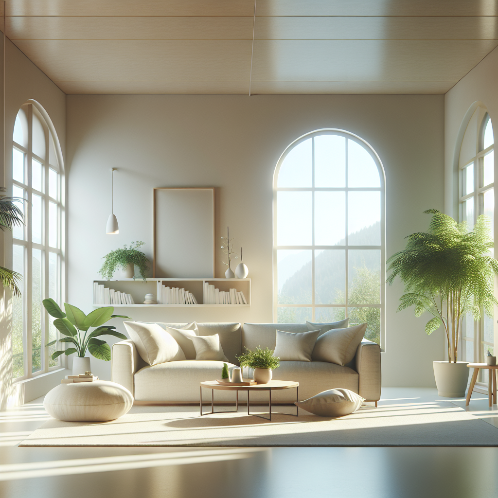 A clean and inviting living room interior with natural light.