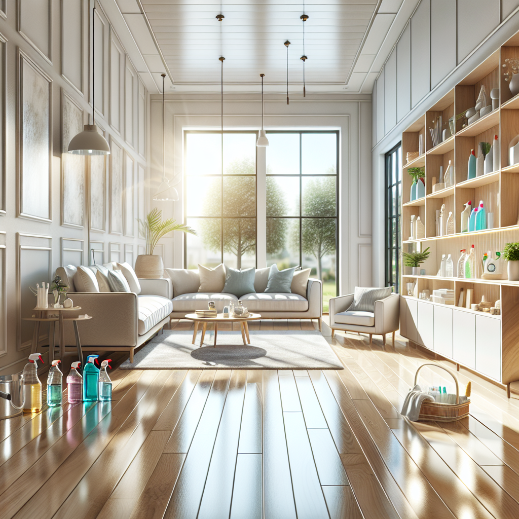 A clean and organized living room showcasing the benefits of calling a cleaning service.