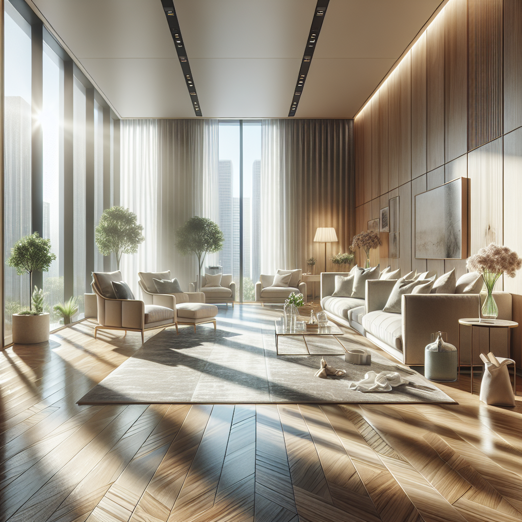 A spotless and inviting room showcasing cleanliness and organization.