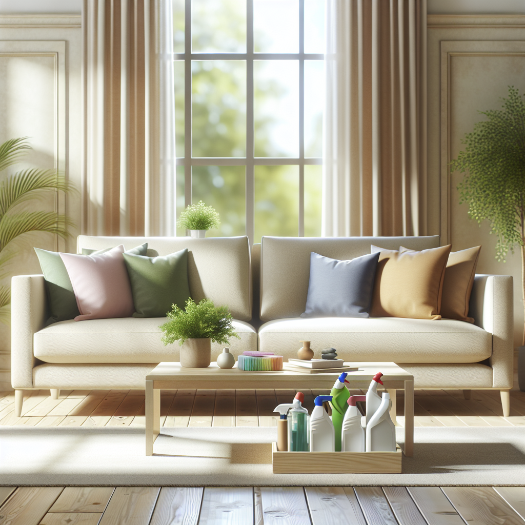 A clean and inviting home interior showcasing a well-organized living room.