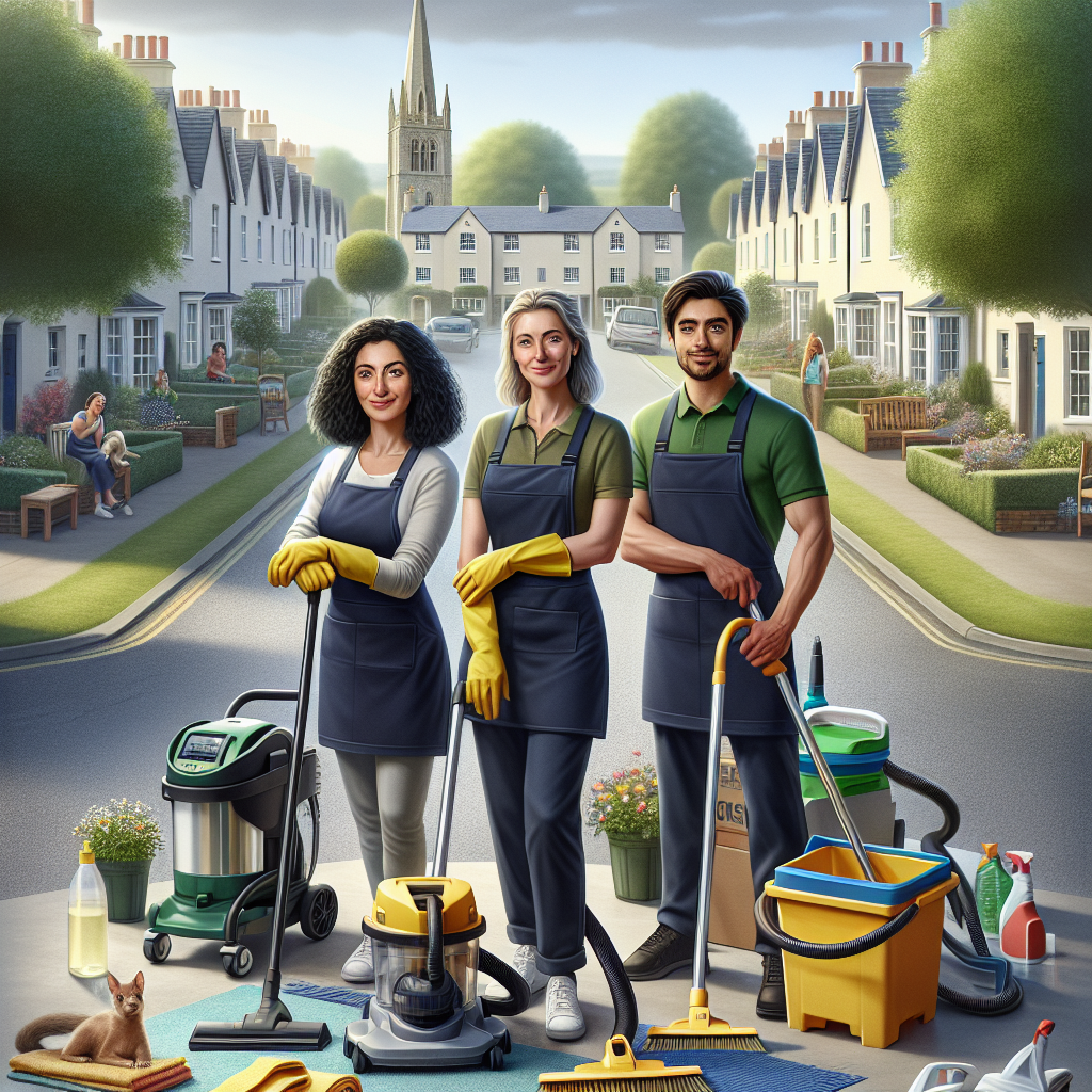 Cleaning service professionals working in a Castle Downs neighborhood.