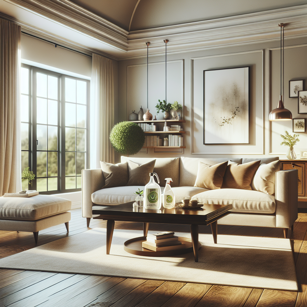 A clean and cozy home interior with a focus on a living room setup.