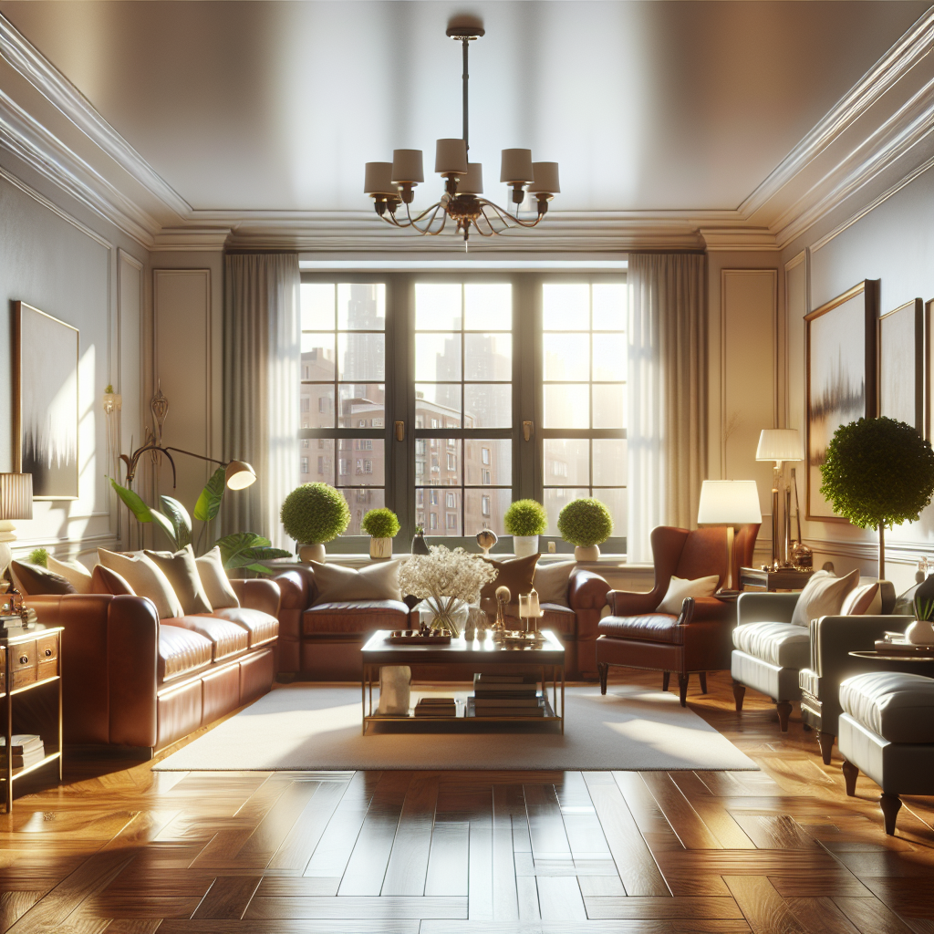 A clean and inviting living room in a Queens, NY home.