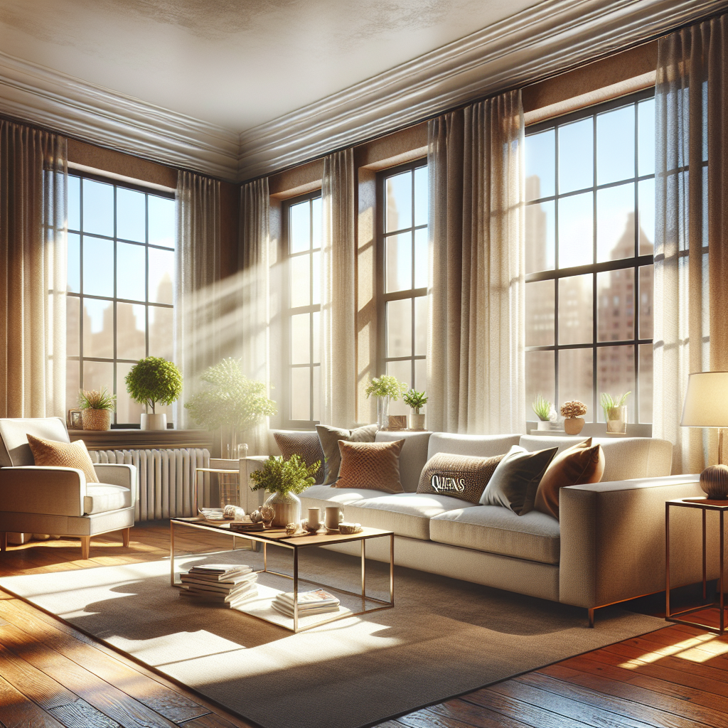 An inviting living room interior showcasing the cleanliness and organization of a professionally cleaned home.