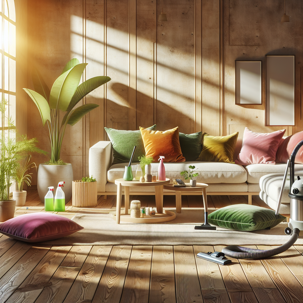 A clean and inviting living room showcasing the benefits of house cleaning services.