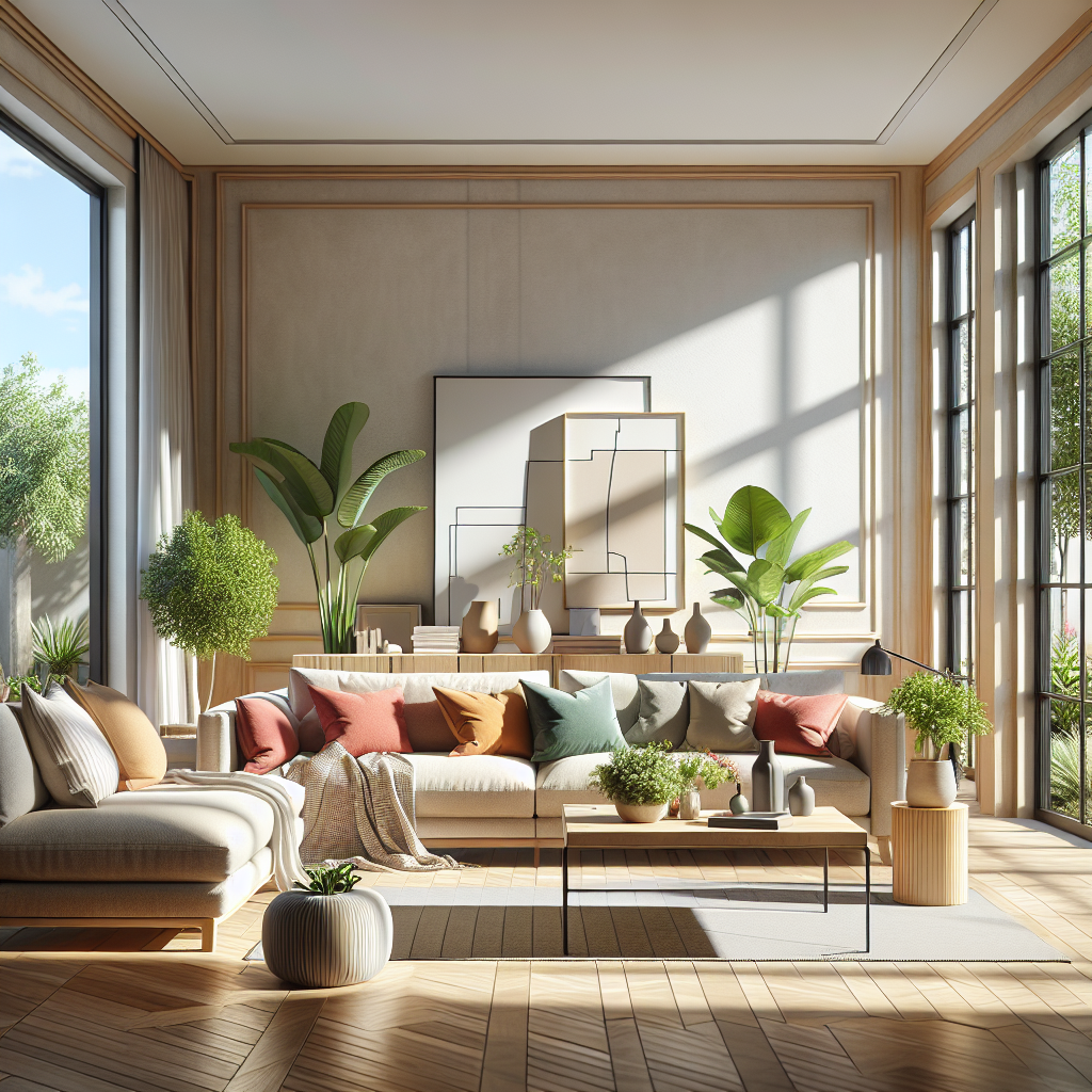 A clean and organized modern living room interior in El Paso.