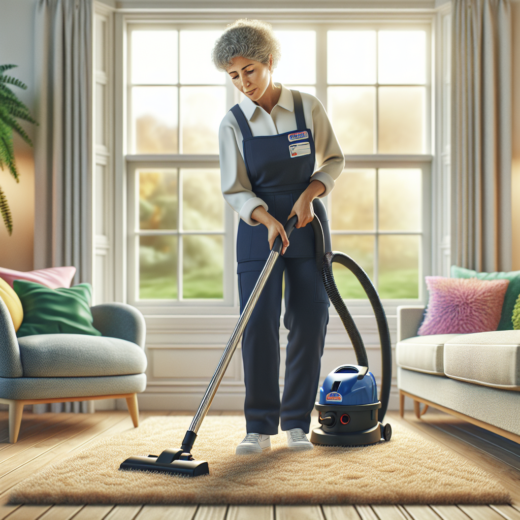 Find House Cleaning Jobs Near Me Today! 5 A house cleaner vacuuming a living room with a cozy atmosphere.