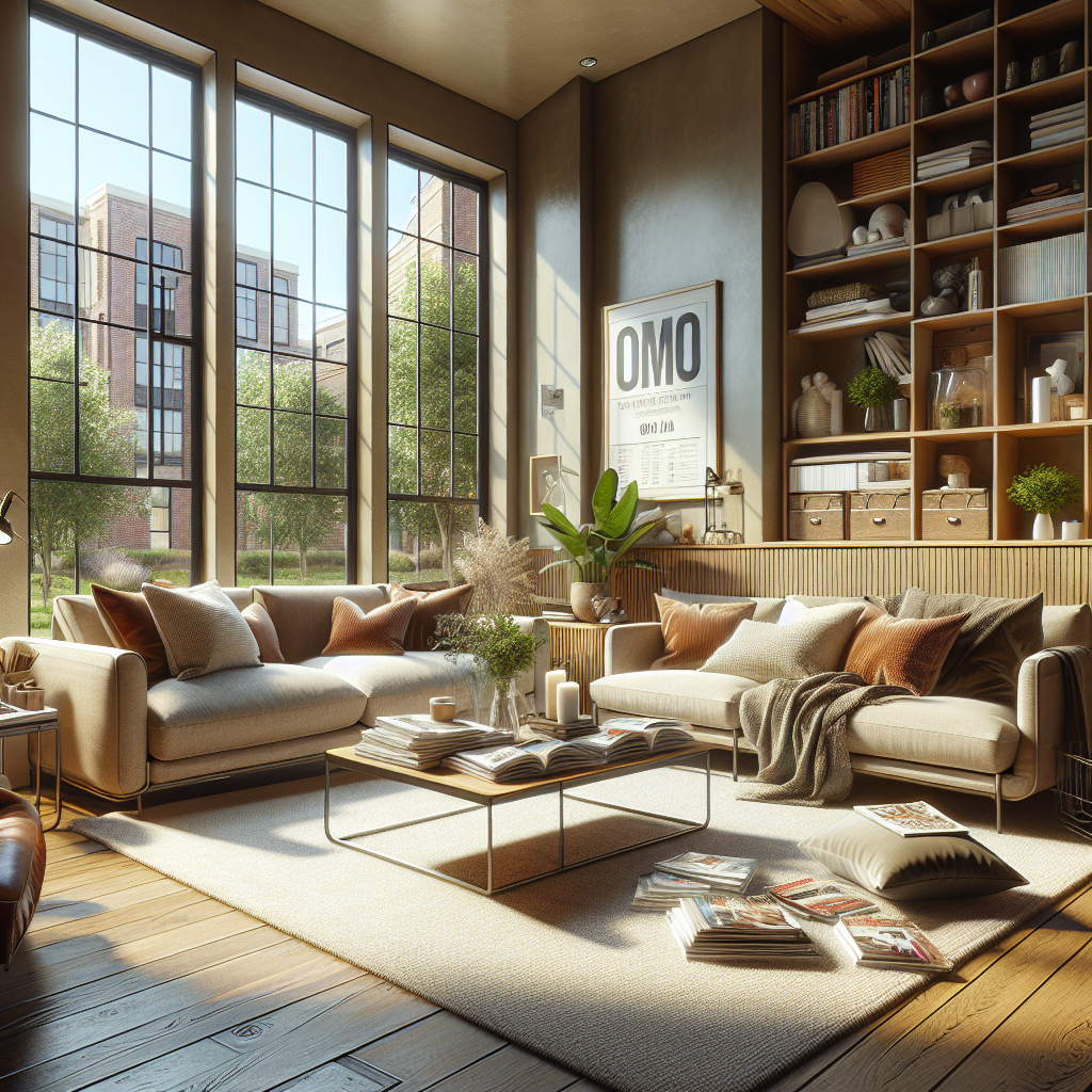 A cozy and organized living room in Omaha, emphasizing cleanliness.