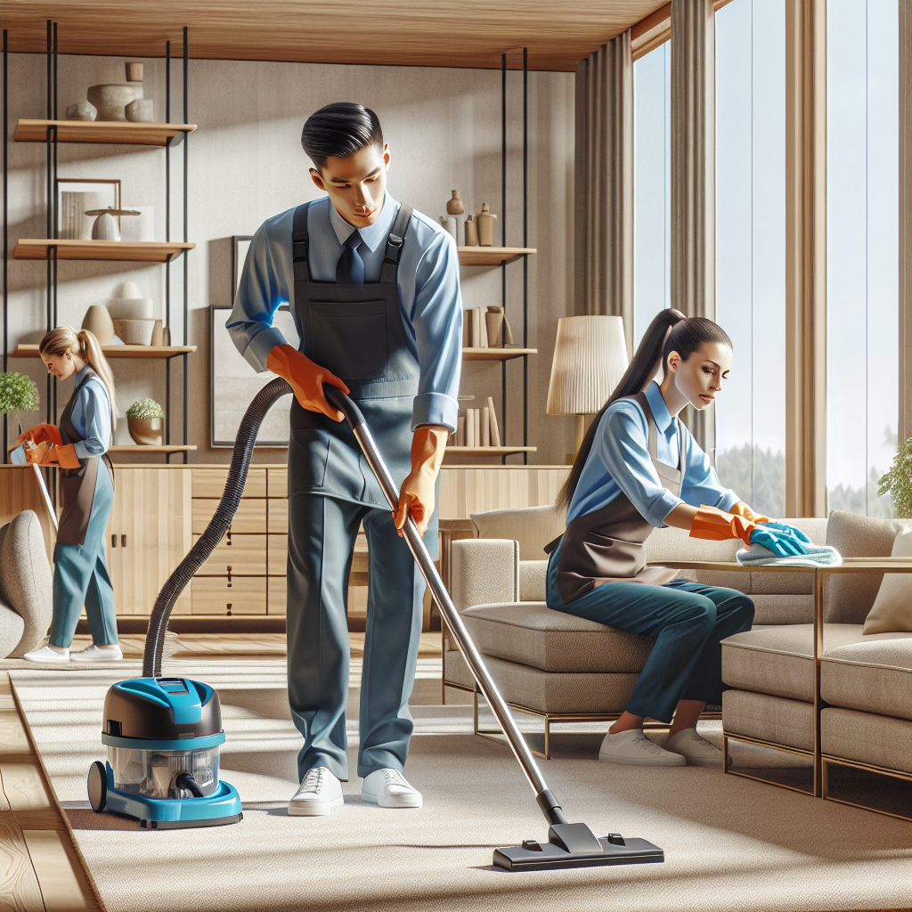 Top House Cleaning Services in Scottsdale You Need! 2 A modern living room being cleaned by professional cleaners.