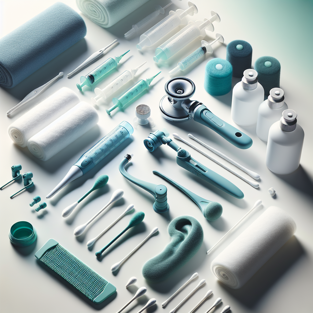 Various ear cleaning kits displayed on a white surface.