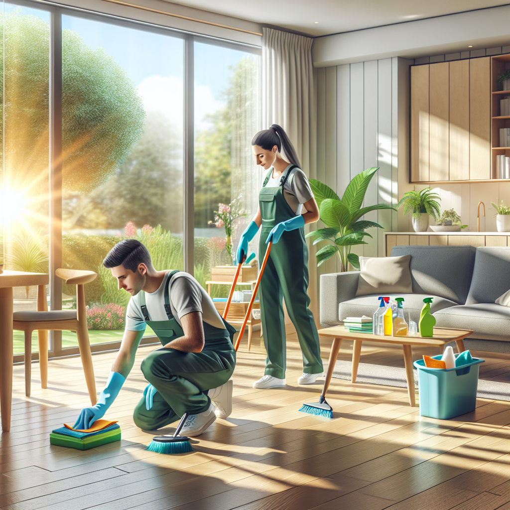 Chappelle Area Cleaning Services Why Choose Tidyups? 3 Professional cleaners working in a bright living room.