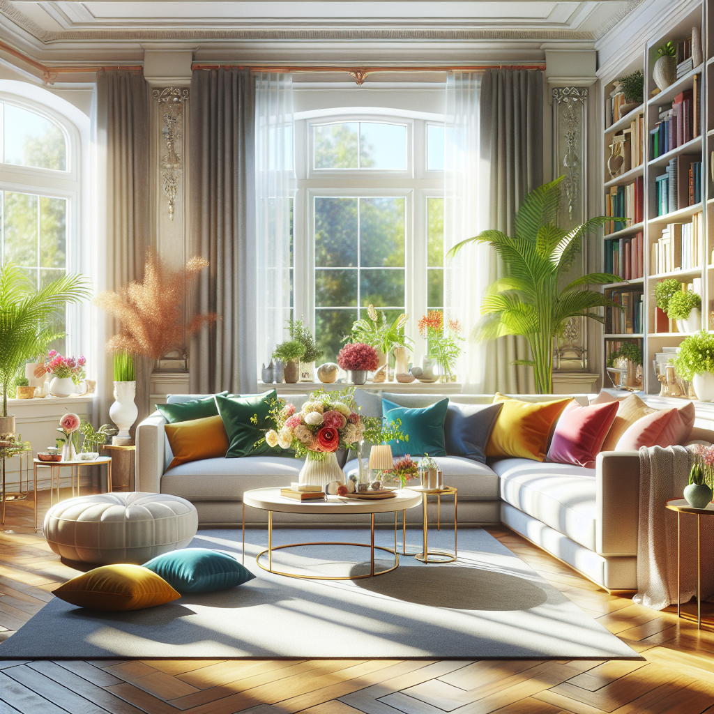 A bright and clean living room showcasing the freshness of spring cleaning.